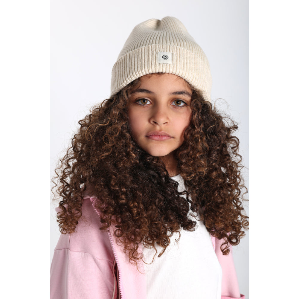 Unisex Cozy Blend Ice Cap – Beige with Happy Smiley