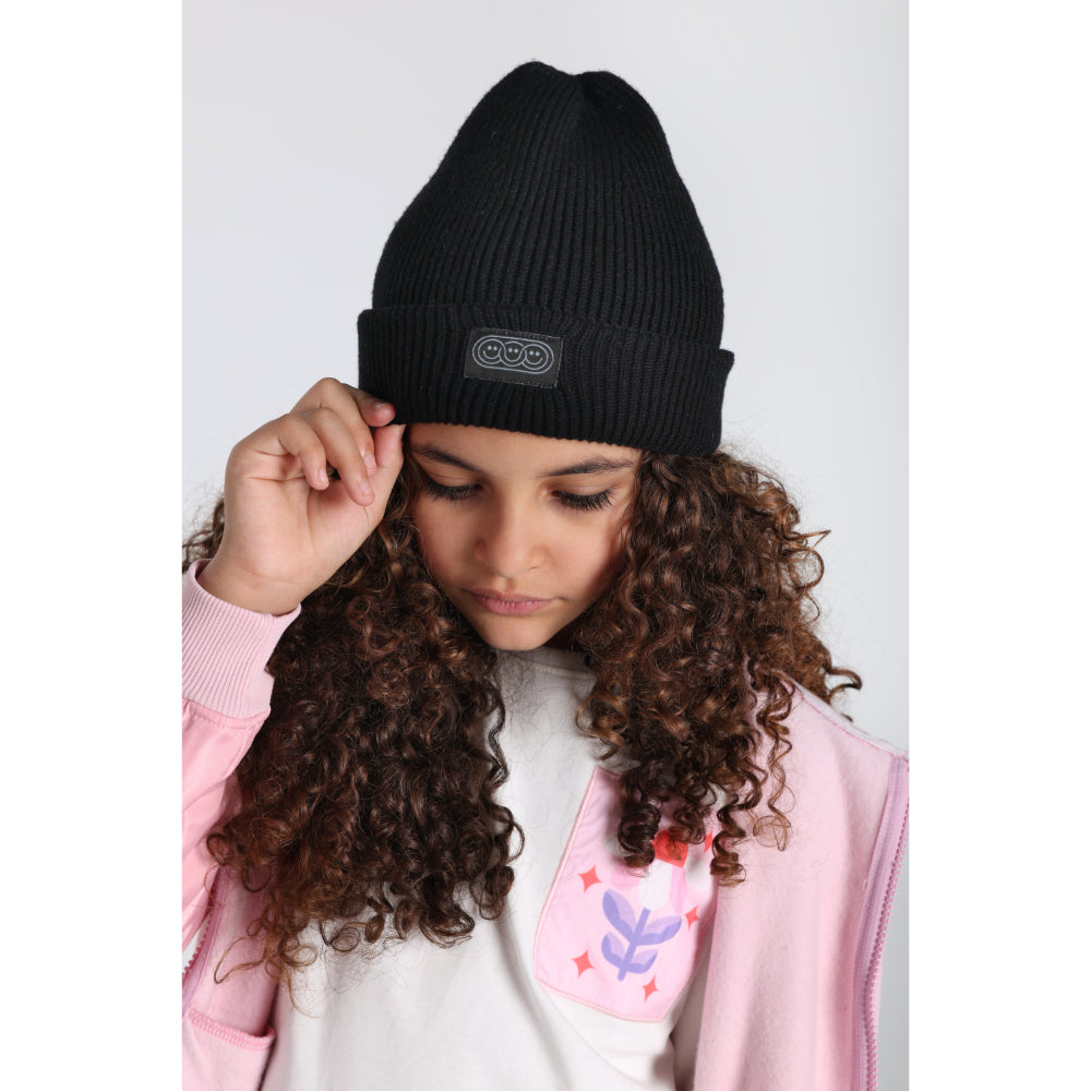 Unisex Cozy Blend Ice Cap – Black with Triple Smiley Vibes