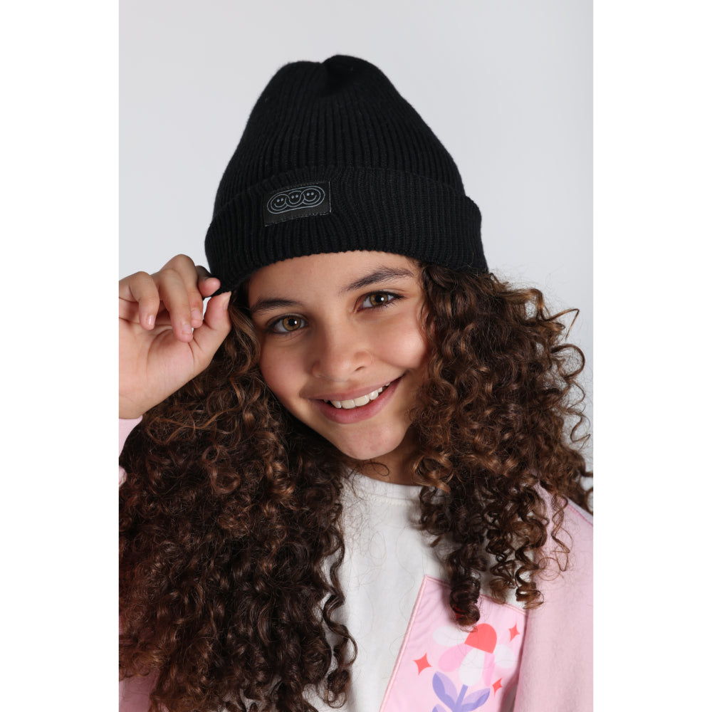 Unisex Cozy Blend Ice Cap – Black with Triple Smiley Vibes