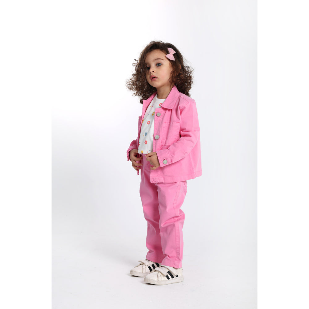 Baby Girls Fuchsia Gabardine Jacket