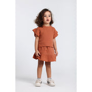Baby Girls Cotton 2-Piece Outfit Set – Brick