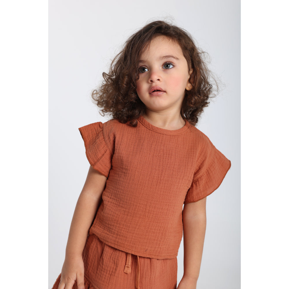 Baby Girls Cotton 2-Piece Outfit Set – Brick