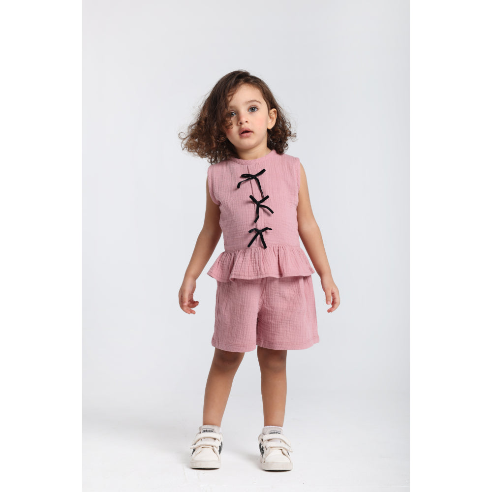 Baby Girls Cotton 2-Piece Outfit Set – Dusty Pink