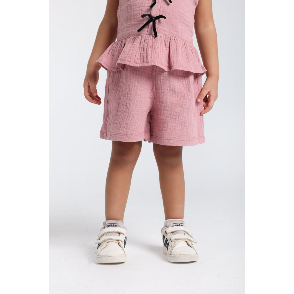 Baby Girls Cotton 2-Piece Outfit Set – Dusty Pink