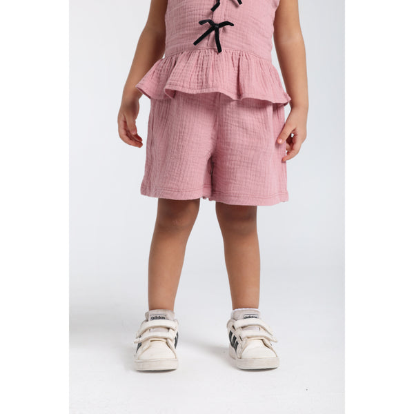 Baby Girls Cotton 2-Piece Outfit Set – Dusty Pink