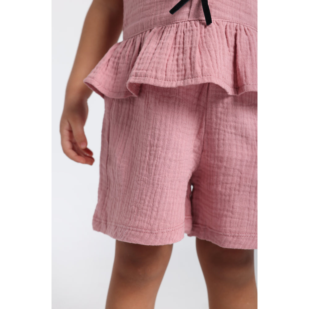 Baby Girls Cotton 2-Piece Outfit Set – Dusty Pink