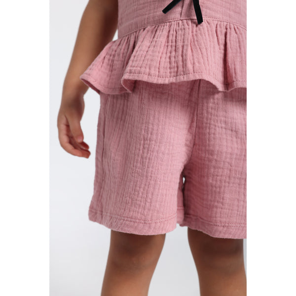Baby Girls Cotton 2-Piece Outfit Set – Dusty Pink