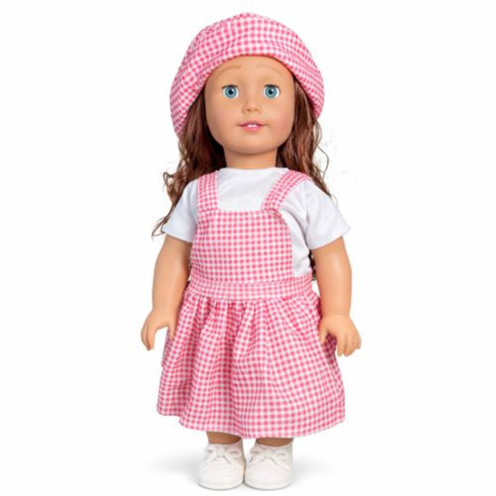 Girl's Dream Fashion Doll – Pink Checkered Dress