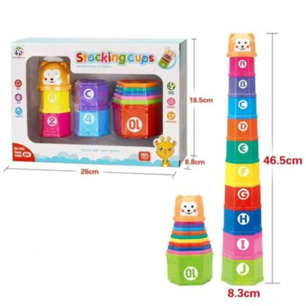 Educational Stacking Cups Set – 11 Pcs - Toys - OKO