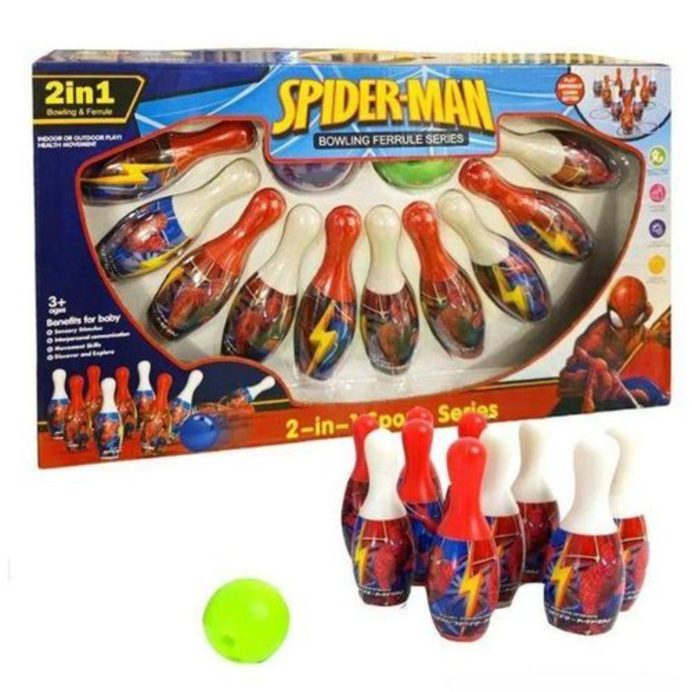 Spider-Man 2-in-1 Bowling and Ferrule (Ring Toss) Set