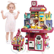 2-in-1 Spray Kitchen & Shop Playset – 83 Pieces – Model L666-8B