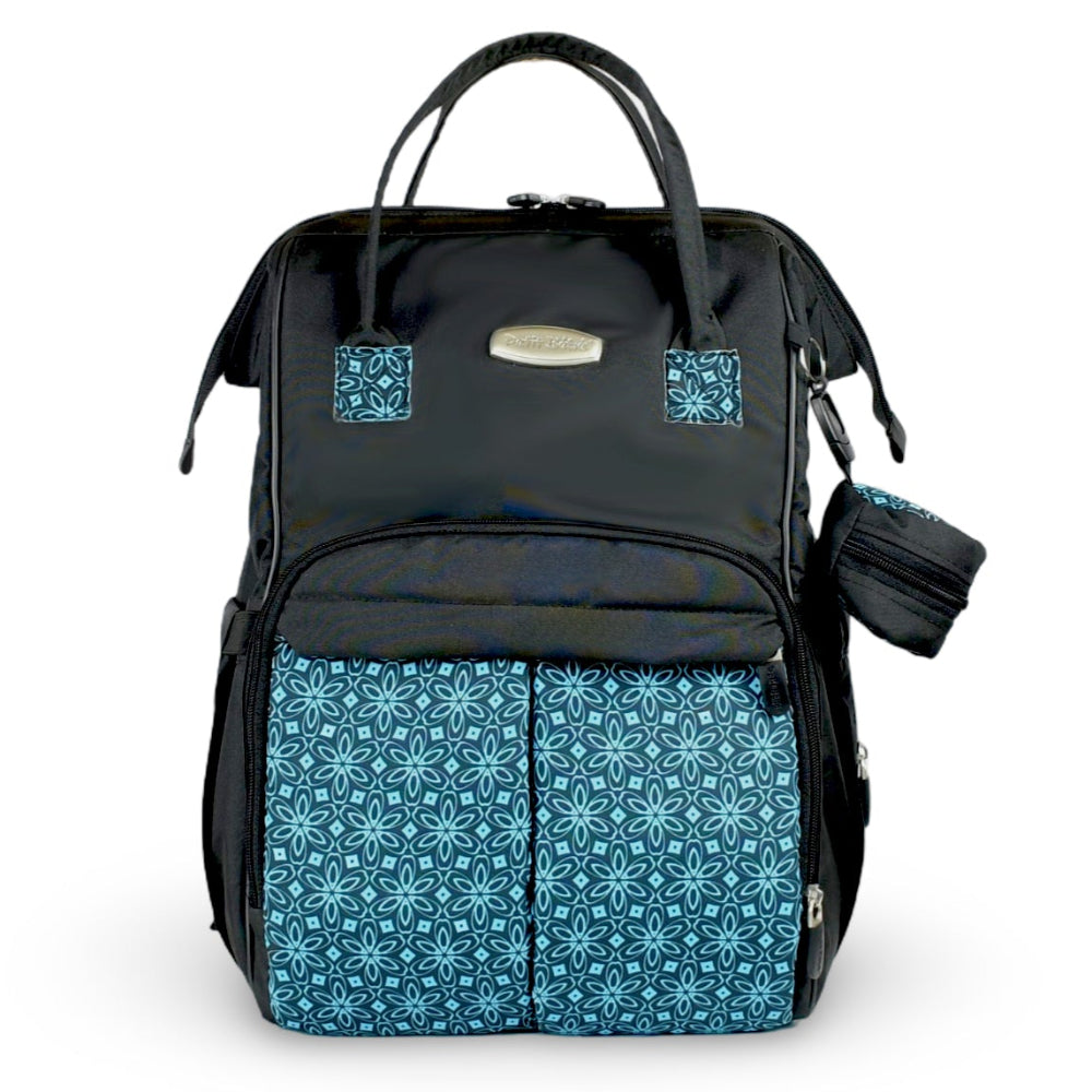 Petit Bebe Vea Baby Diaper Bag – Black & Blue - Baby Essentials