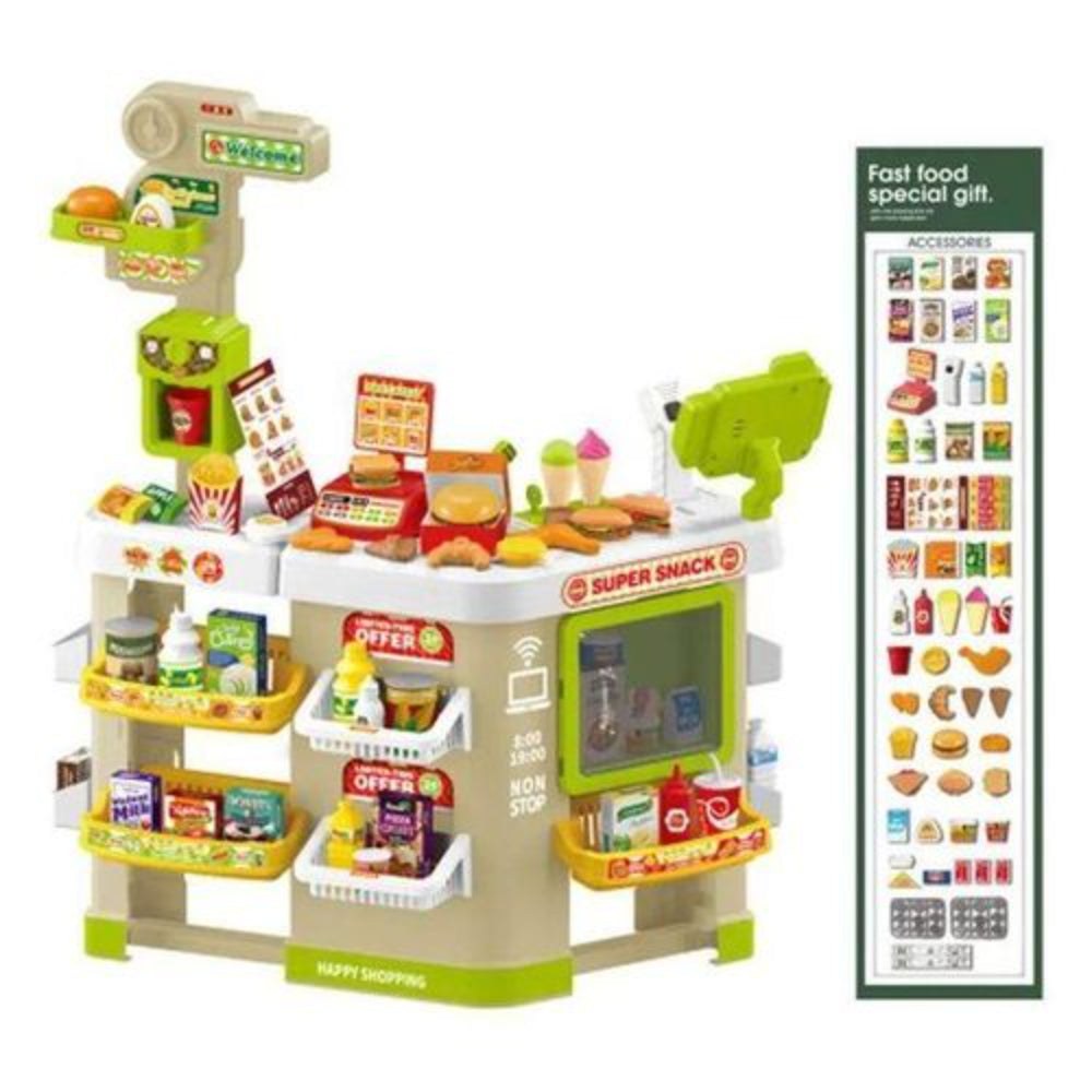 Street Food Fast Food Set (Light & Sound) – 106 Pcs - Toys - For Baby