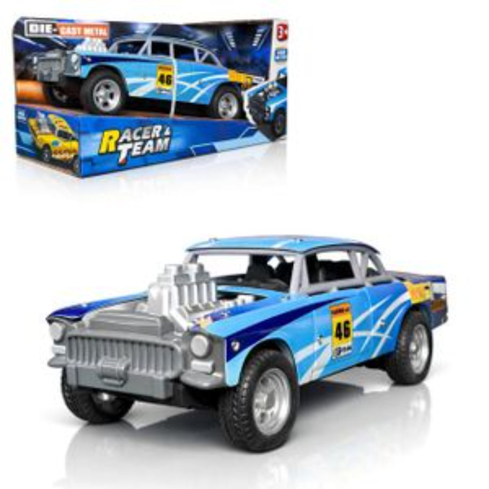 Racer & Team Die-Cast Metal Muscle Car Toy – Baby Blue