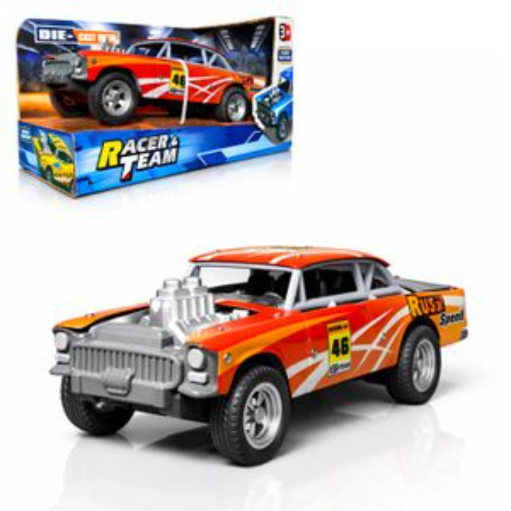 Racer & Team Die-Cast Metal Muscle Car Toy – Orange