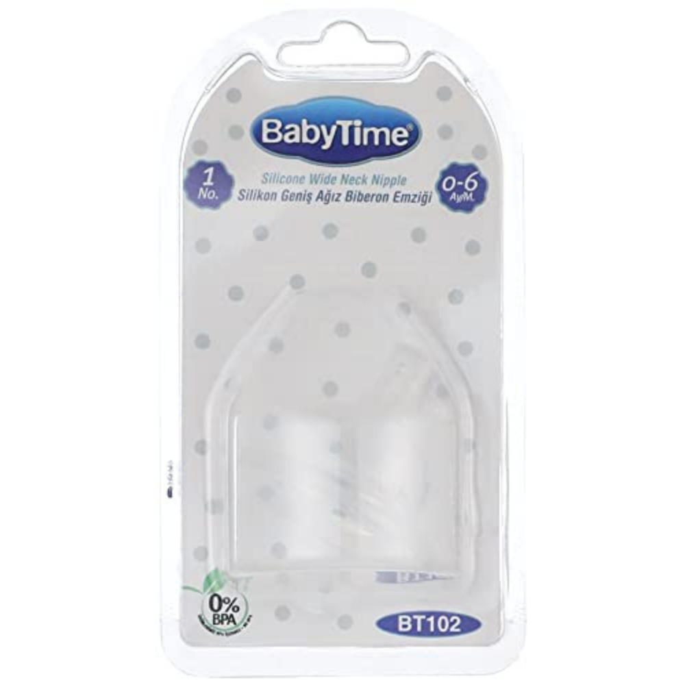 Baby Time Wide Neck Bottle Silicone Nipple - No:1