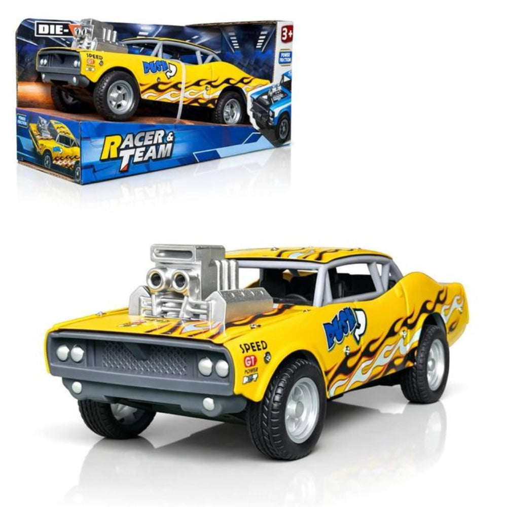 "Racer Team" Die-Cast Metal Car – Yellow - Toys - OKO
