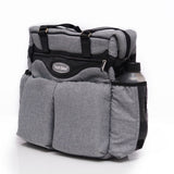Petit Bebe Baby Diaper Bag Premium – Grey & Black