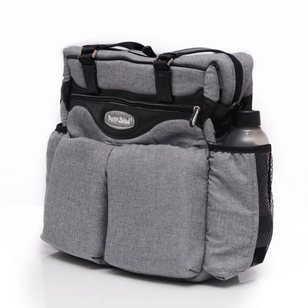 Petit Bebe Baby Diaper Bag Premium – Grey & Black