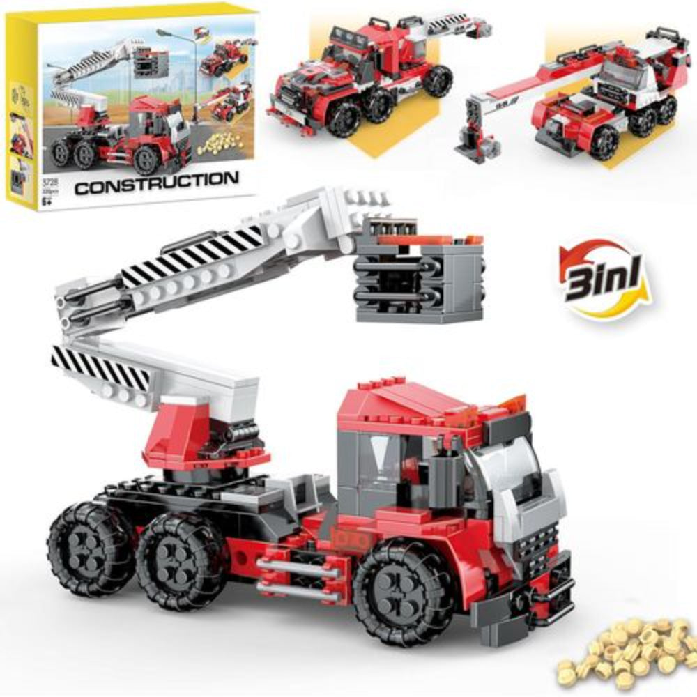 Cogo Build Zone 3-in-1 Construction Truck Building Blocks – 320 Pieces