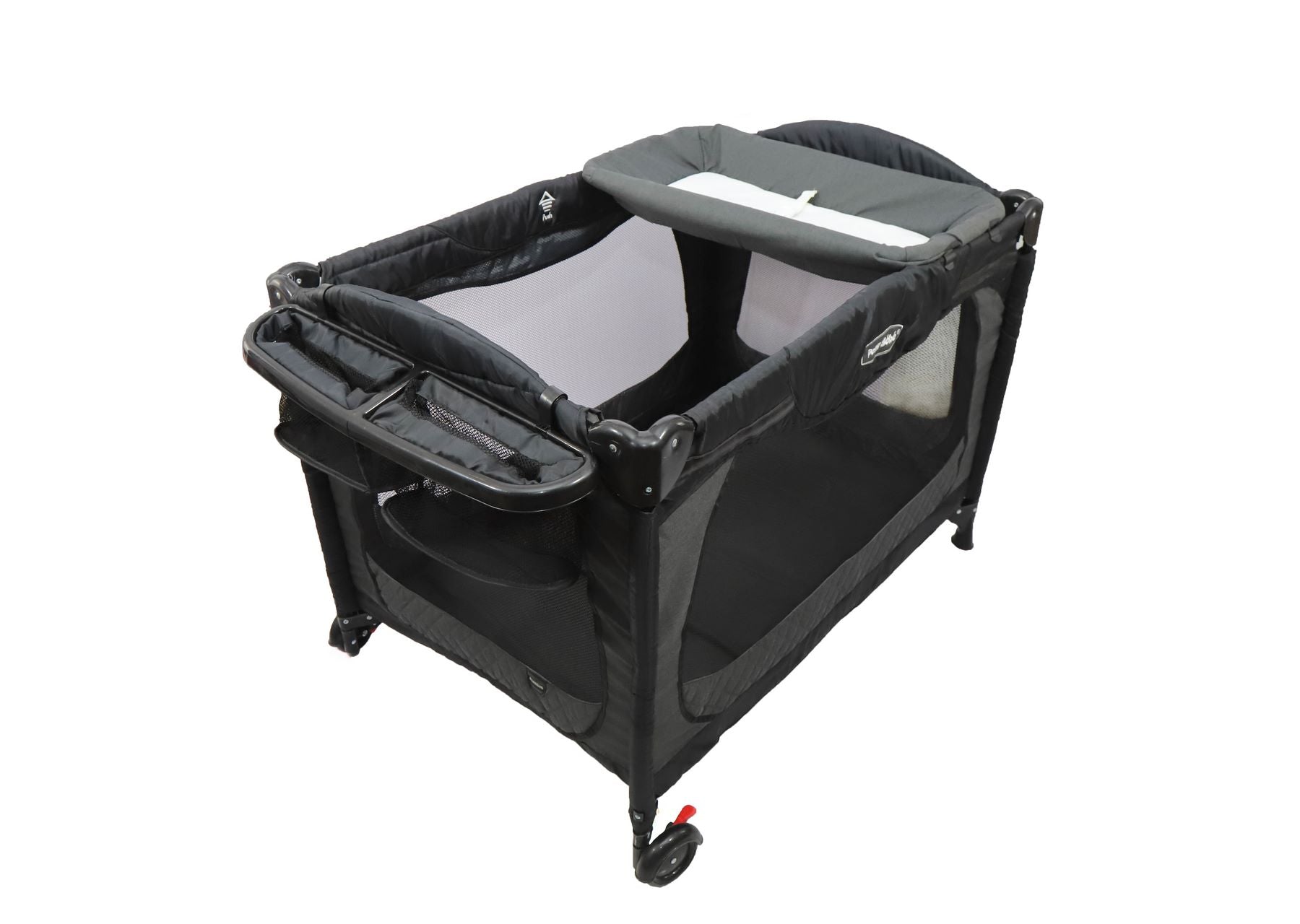 Baby Play Pen – Premium Waterproof Linen – Black