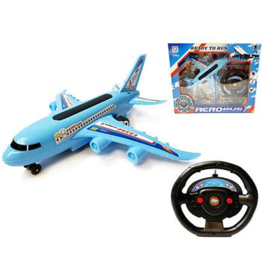 Aerobus A380 Radio Control Passenger Airplane Toy Set – Baby Blue
