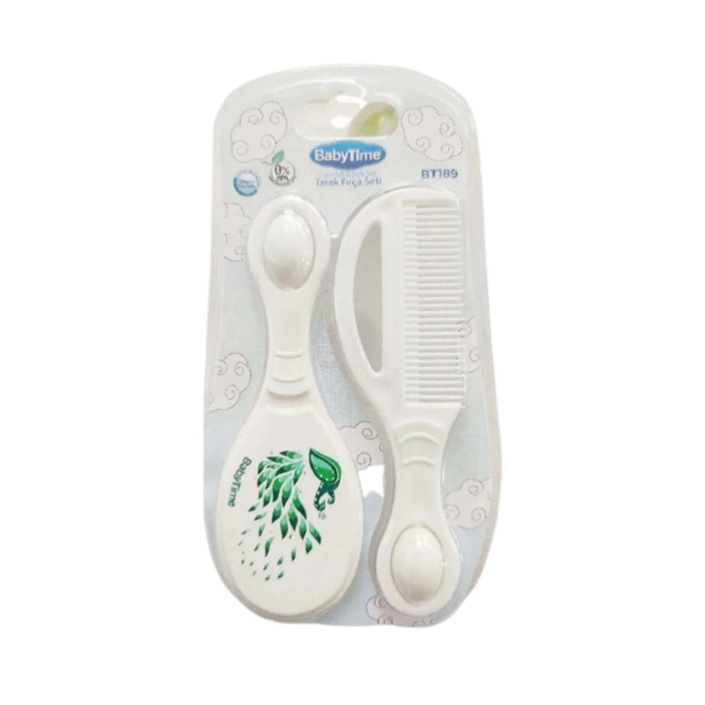 Baby Time Brush and Comb Set – White