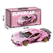 Supercar Realistic Models Sports Car Building Set – Pink