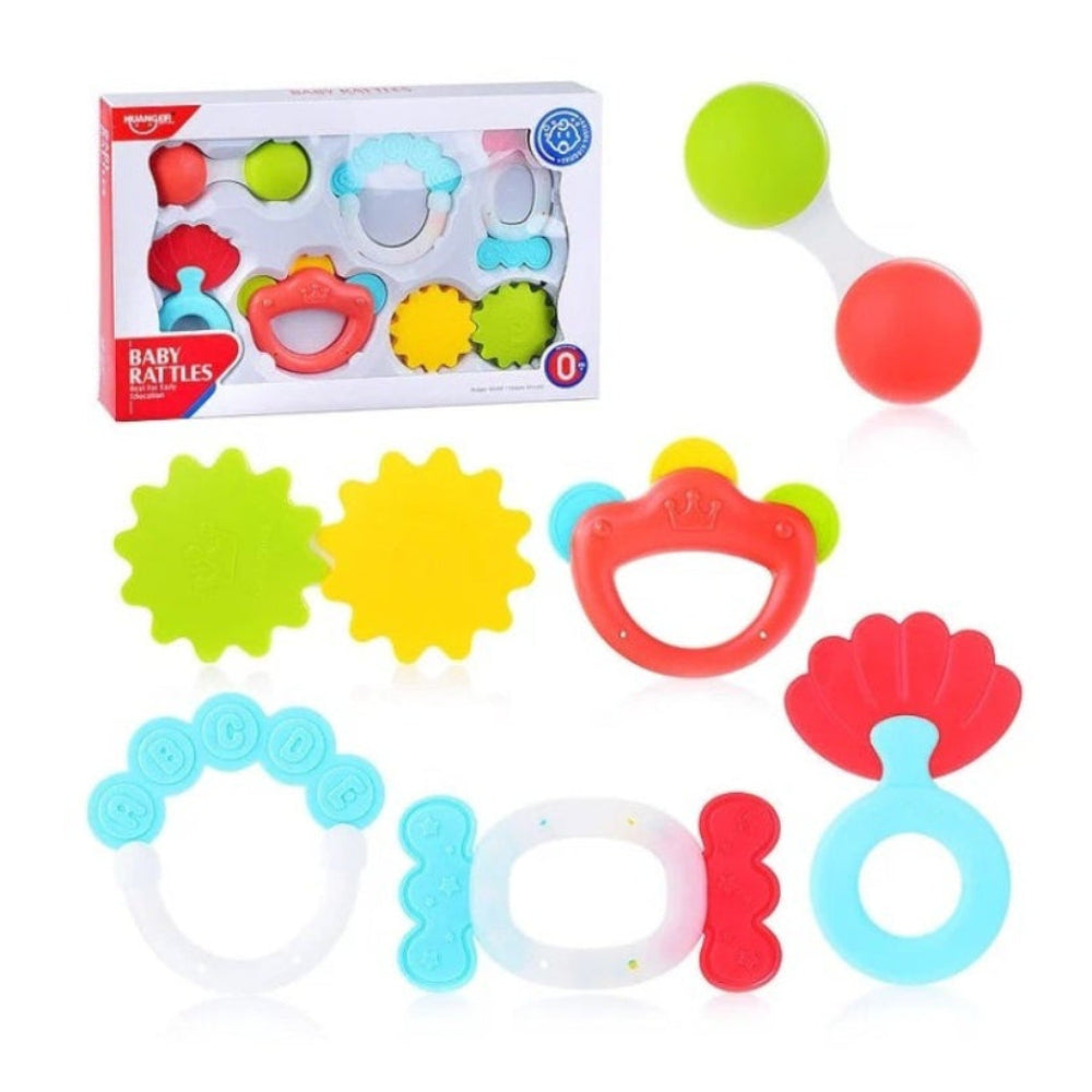 Huanger Baby Early Learning Teether & Rattle – 6 Pcs