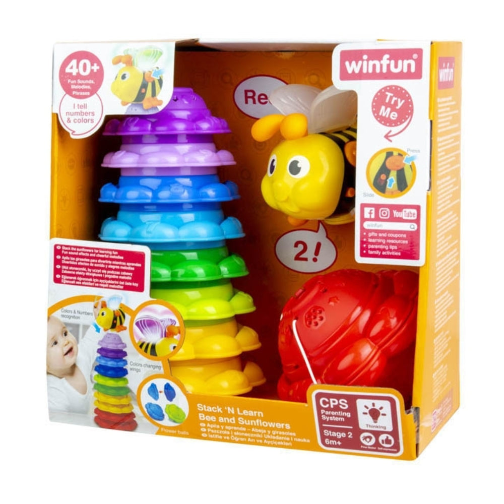 WinFun Plastic Stack & Learn Bee and Sunflower