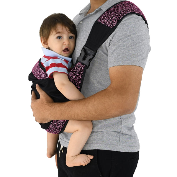 حاملة أطفال Petit Bebe Baby Vea Slings – أسود و فوشيا