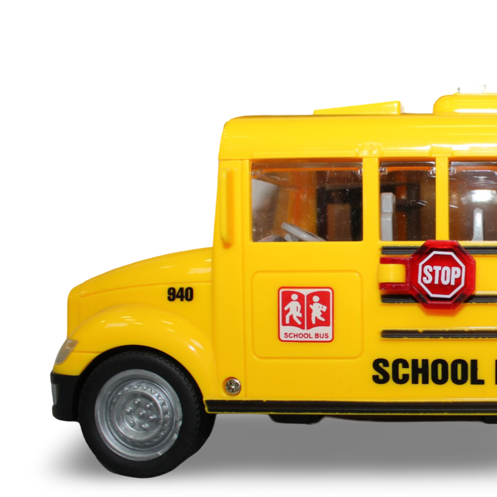Friction Powered School Bus Toy with Lights and Sounds