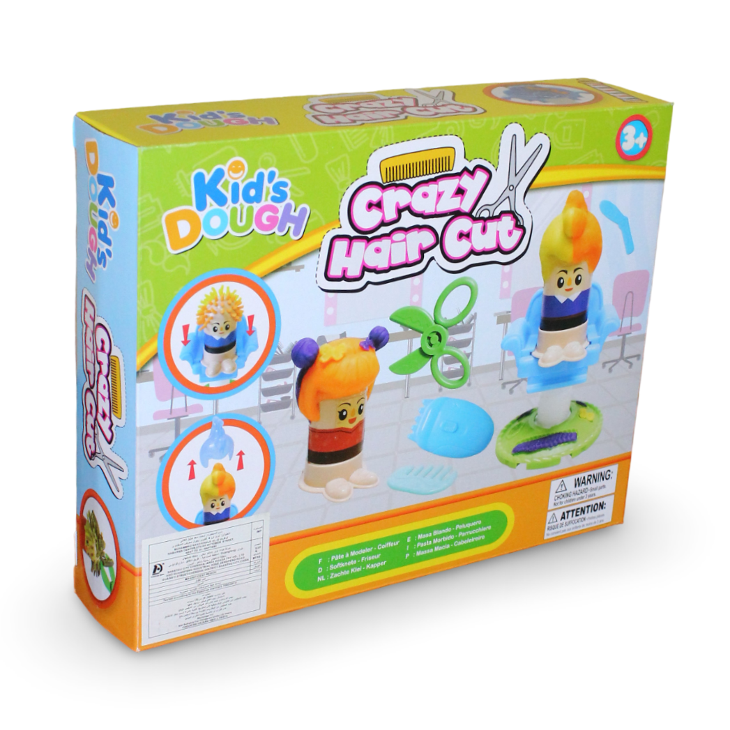 Kids Dough Barber Shop Playset with 3 Dough Cups