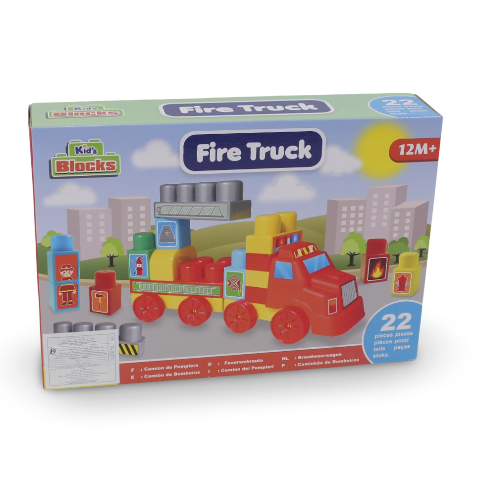 Fire Truck Building Blocks Set – 22 Pieces