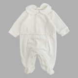 White Long-Sleeved Baby Footie