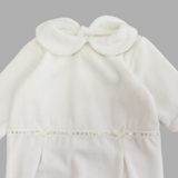 White Long-Sleeved Baby Footie