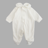 White Long-Sleeved Baby Footie