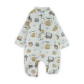 Baby Boys Cotton Baby Footie – Off-White with Elephant Print