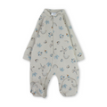 Baby Boys Cotton Baby Footie Onesie – Beige with Teddy Bear Print