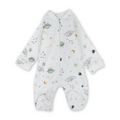Unisex Baby Cotton Baby Footie – White with Planets Print