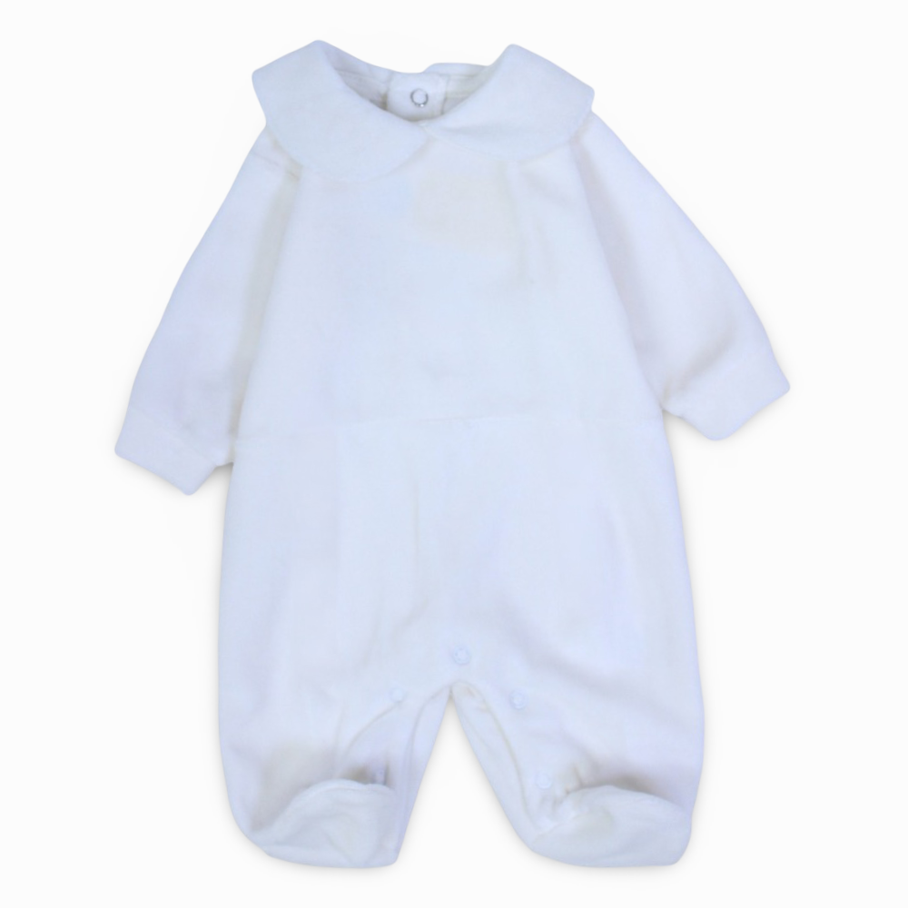 Unisex Baby Velvet Baby Footie – Off-White