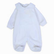 Unisex Baby Velvet Baby Footie – Off-White