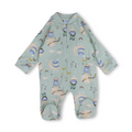 Baby Boys Cotton Baby Footie Onesie – Mint with Bears Print