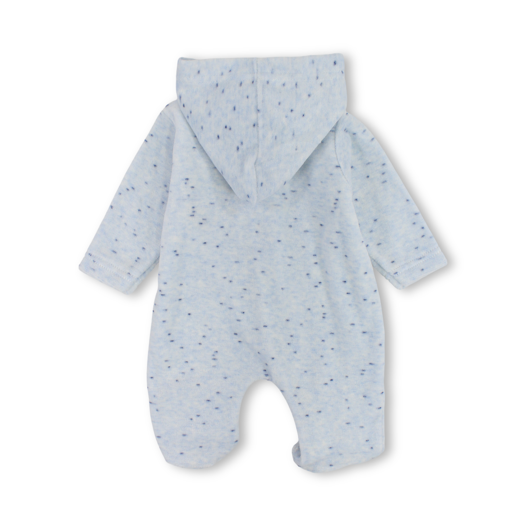 Baby Boys Velvet Hooded Baby Footie – Baby Blue