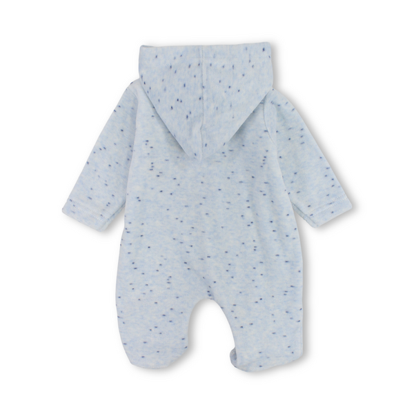 Baby Boys Velvet Hooded Baby Footie – Baby Blue