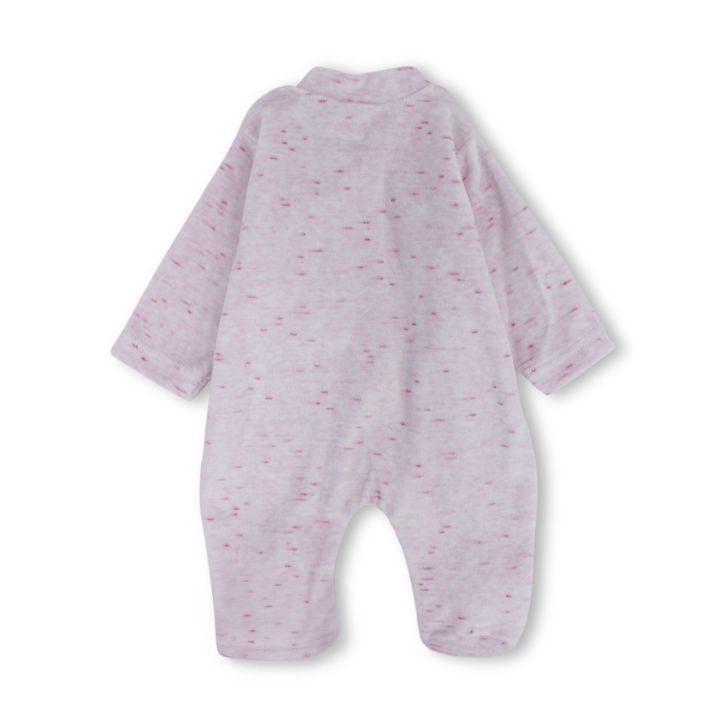Baby Girls Velvet Hooded Baby Footie – Pink