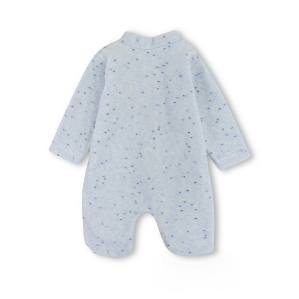 Baby Boys Velvet Hooded Baby Footie – Baby Blue