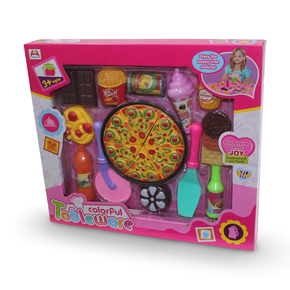Colorful Pizza Tableware Kitchen Pretend Set - Toys - OKO