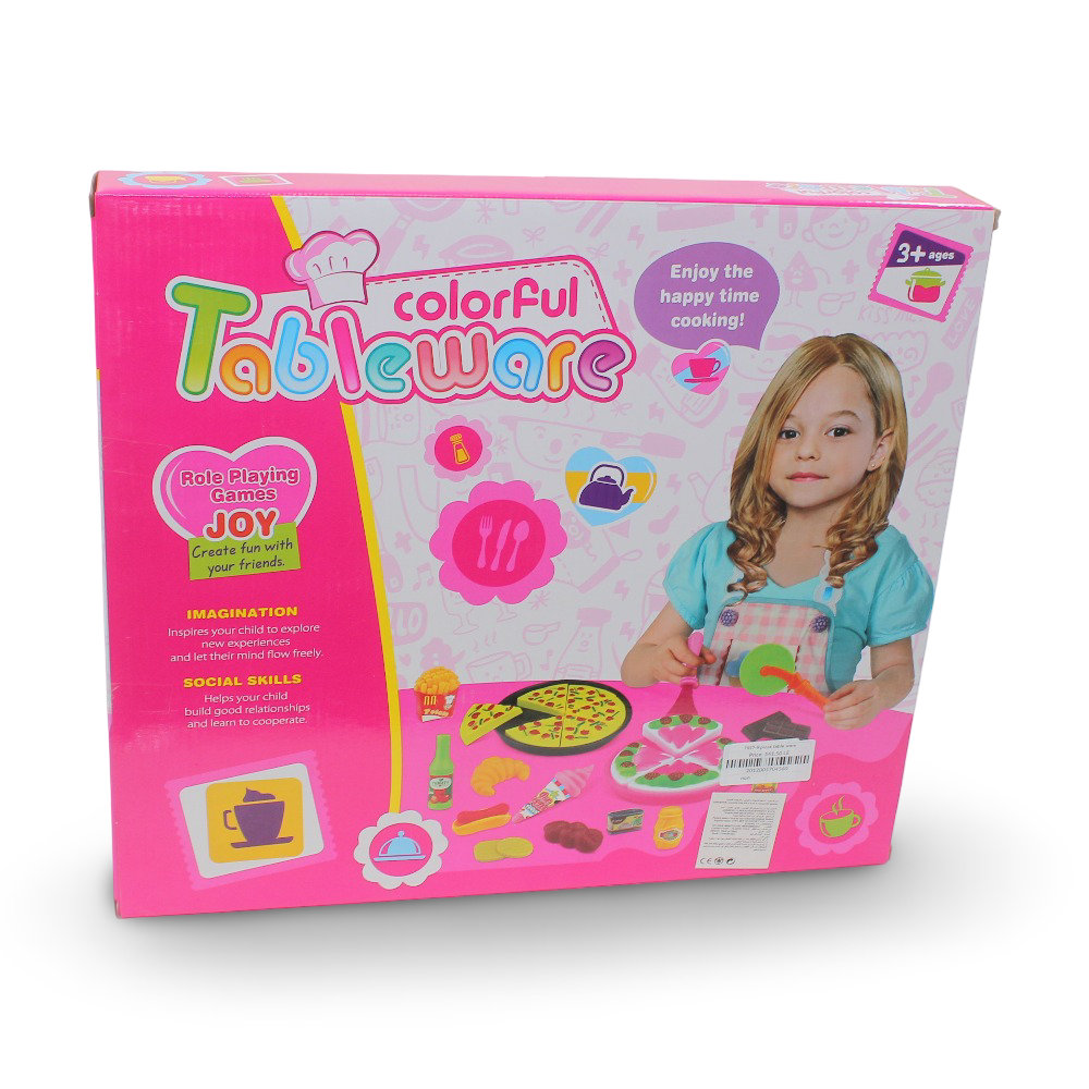Colorful Pizza Tableware Kitchen Pretend Set
