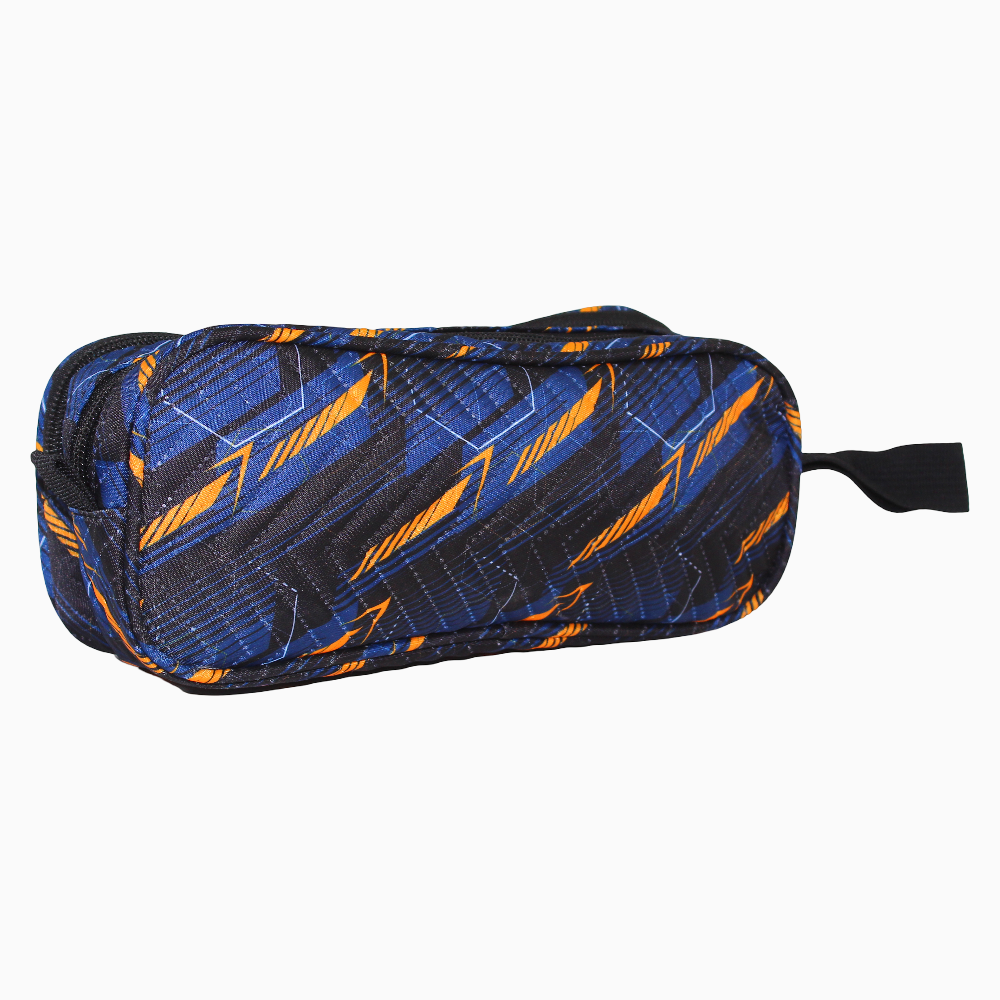 Multicolored Pencil Case - Black & Orange Print